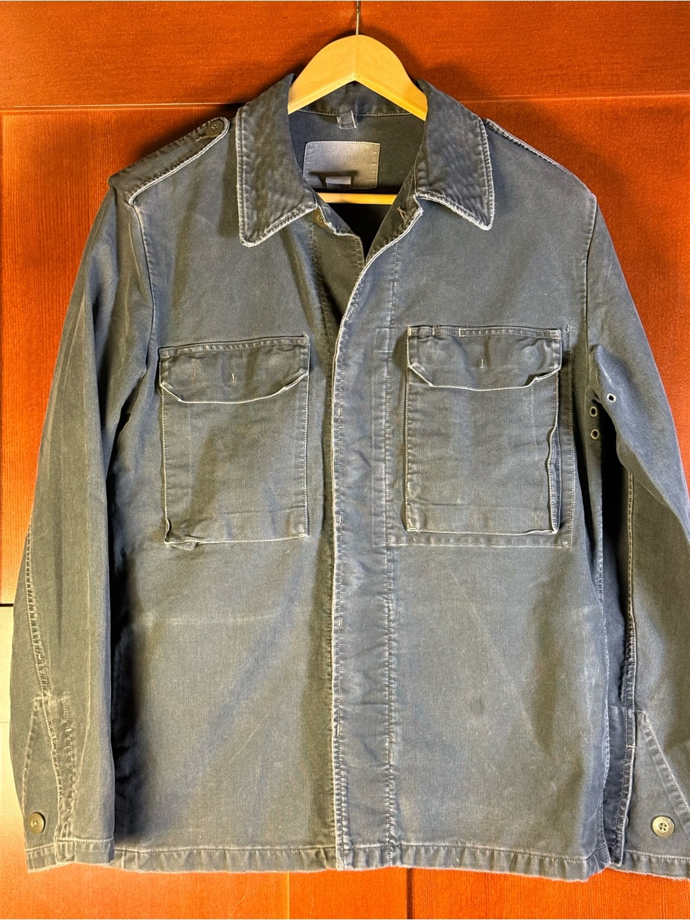 American Eagle Distressed Military Utility Jacket S 100% Cotton Y2K